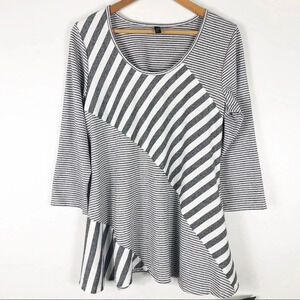 Fashque Studio | Multi Stripe Peplum Style Top